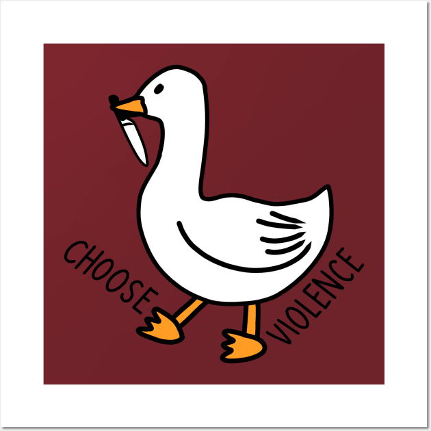 Goose With Knife Wall Art by xyzstudio